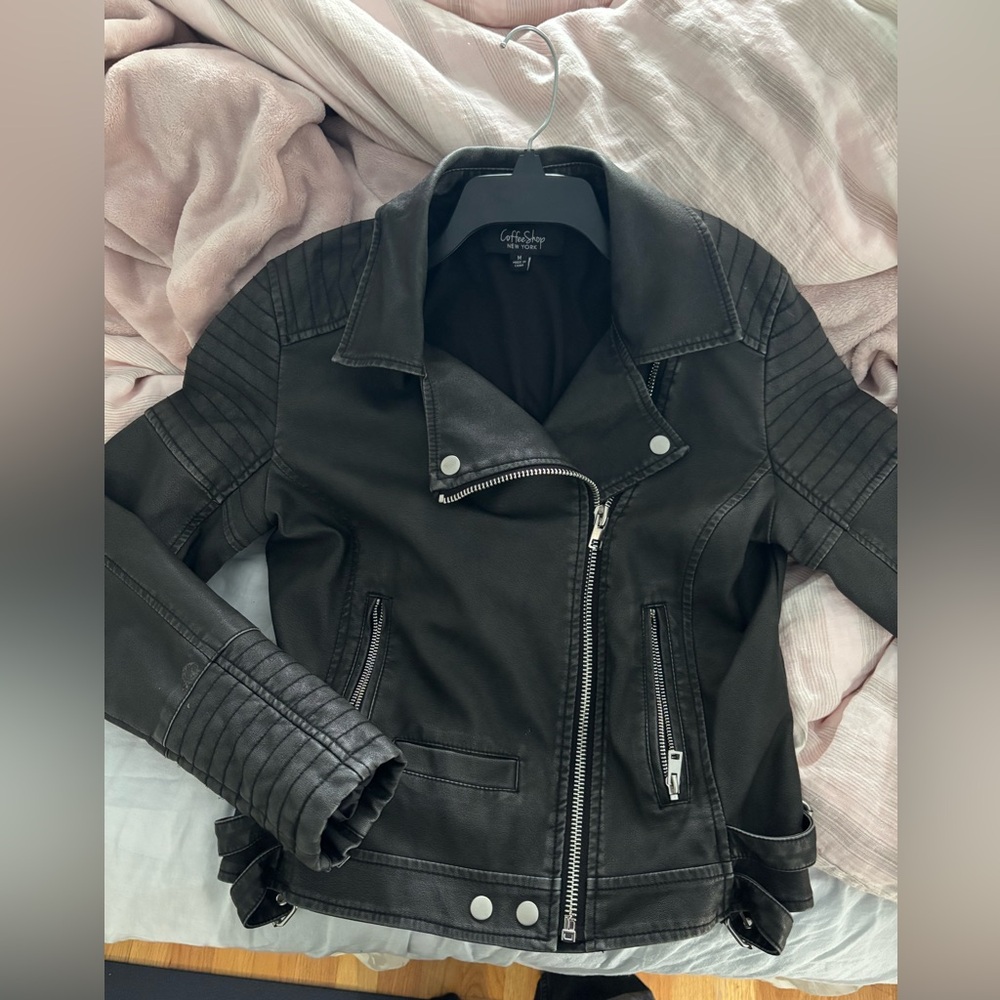 CoffeeShop Black Faux Leather Jacket